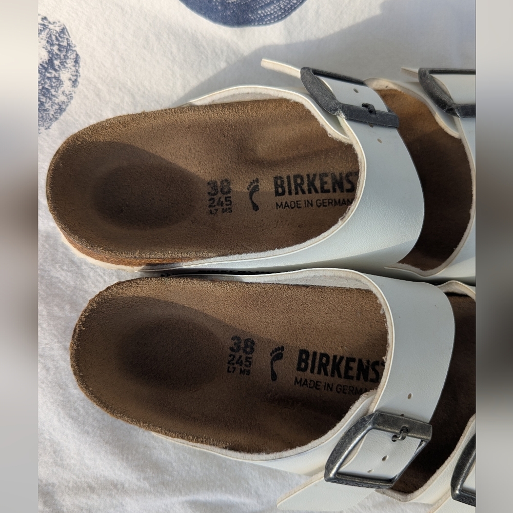 Birkenstock White Arizona Two-Strap Sandals - Picture 3 of 8